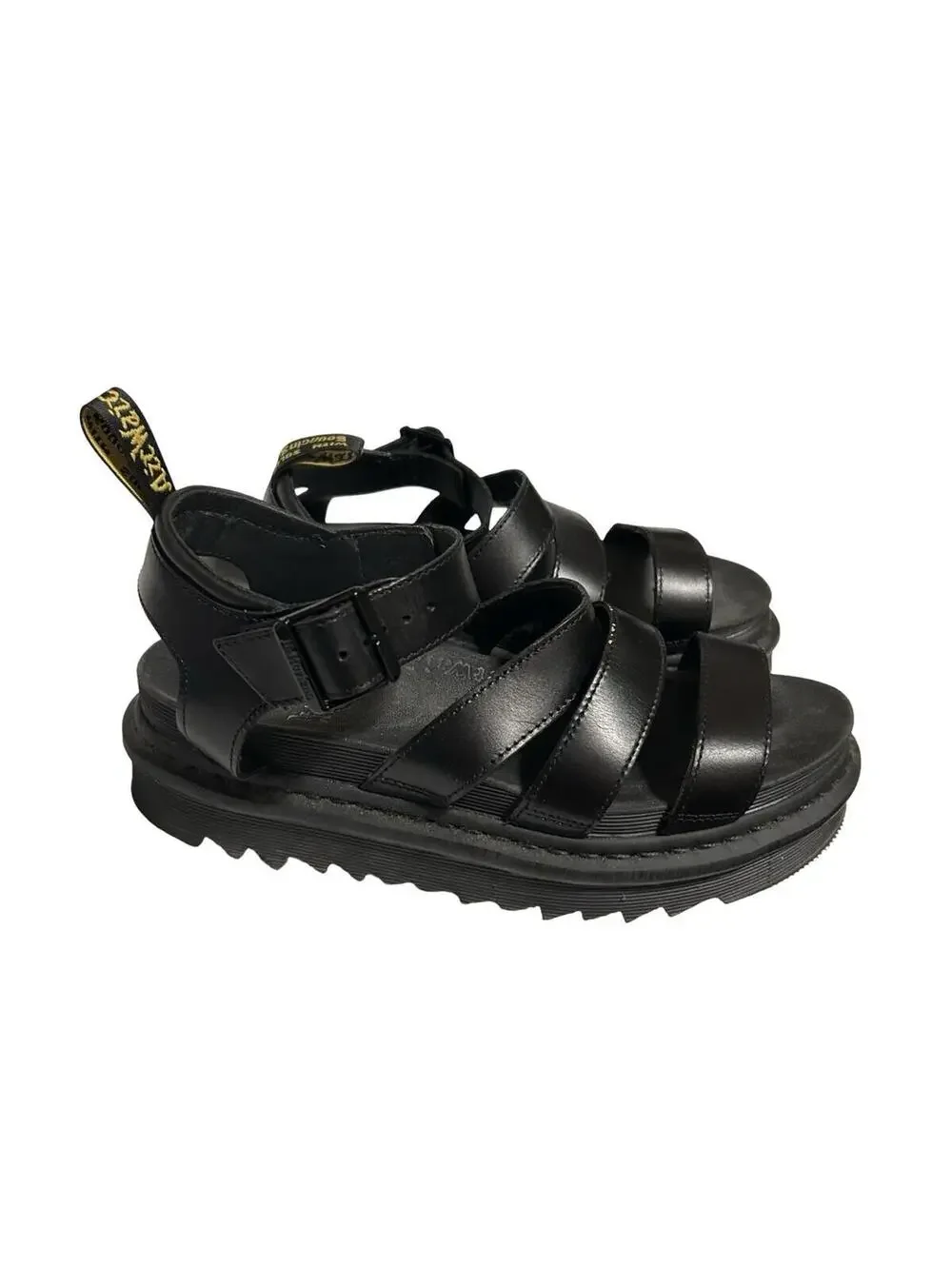 Dr‎ Martens Blaire Black Leather Platform Sandals Women’s US 9 EU 41 UK 7